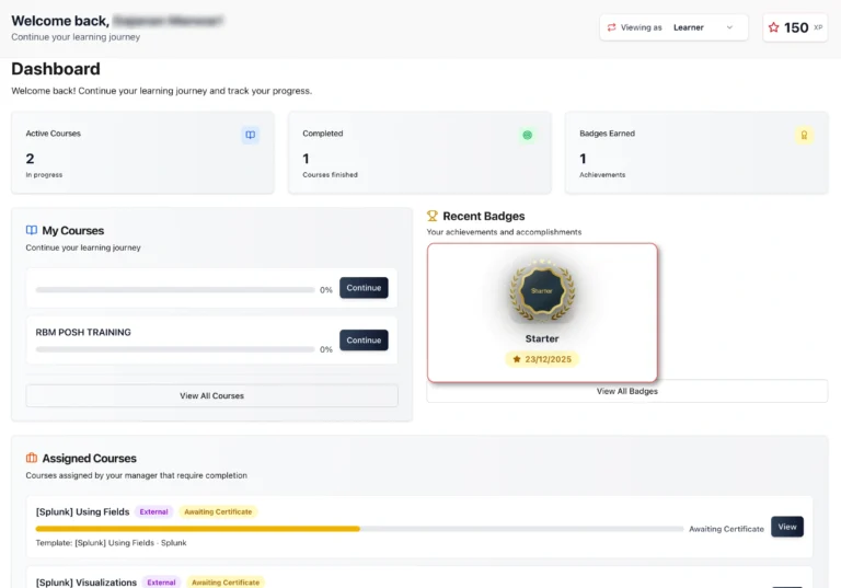 RBM-Software-LearningGamification and Progress Tracking