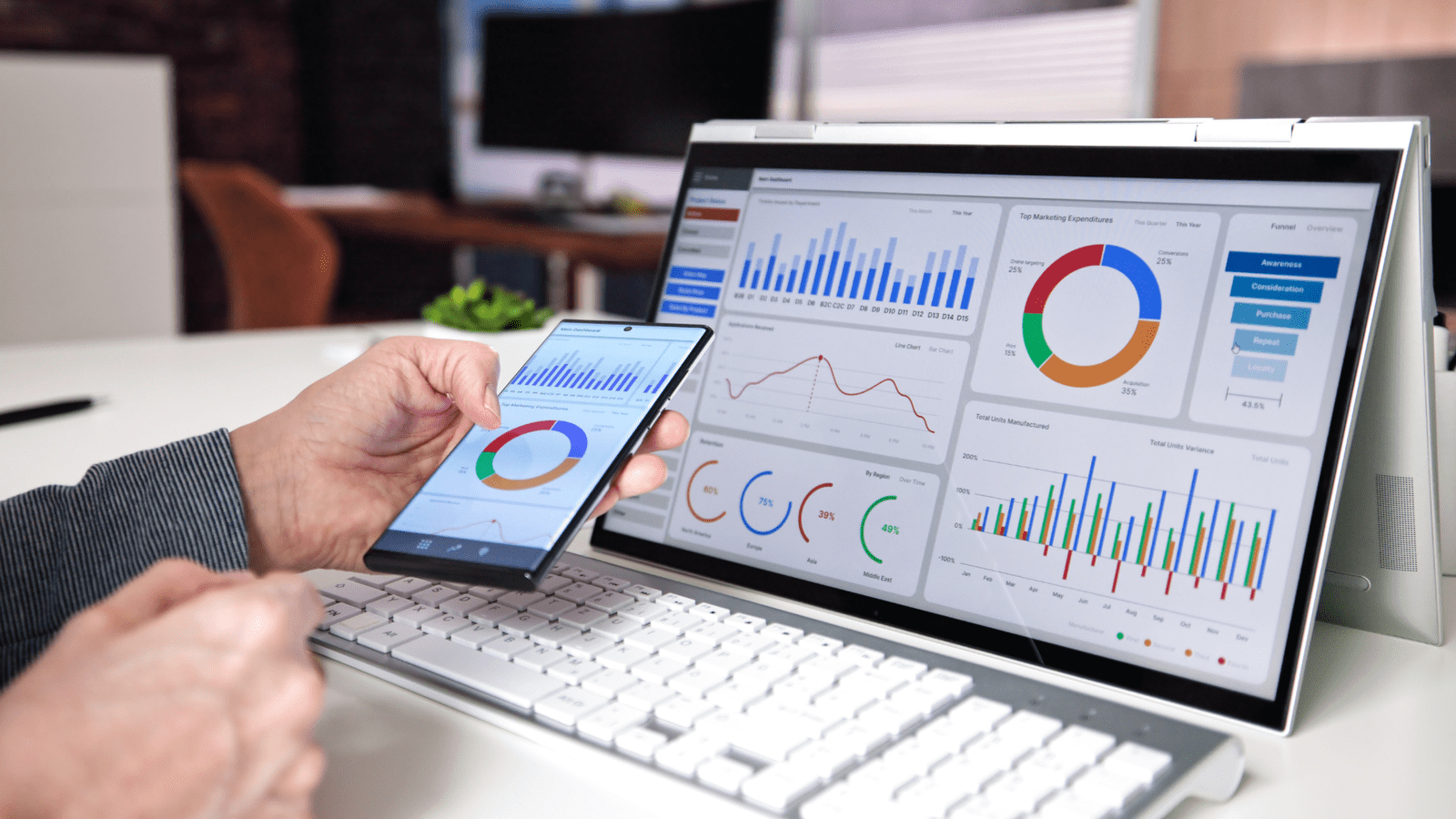 A person using analytics to make decision